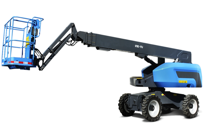 Self-propelled articulating straight boom lift