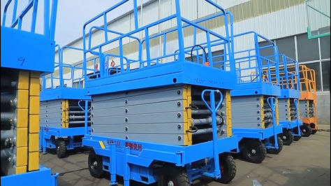 Mobile scissor lift AC power aerial work platform load