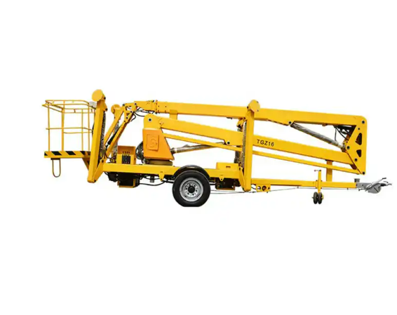 Trailer boom lift 12m 14m hydraulic aerial work platform for building decoration